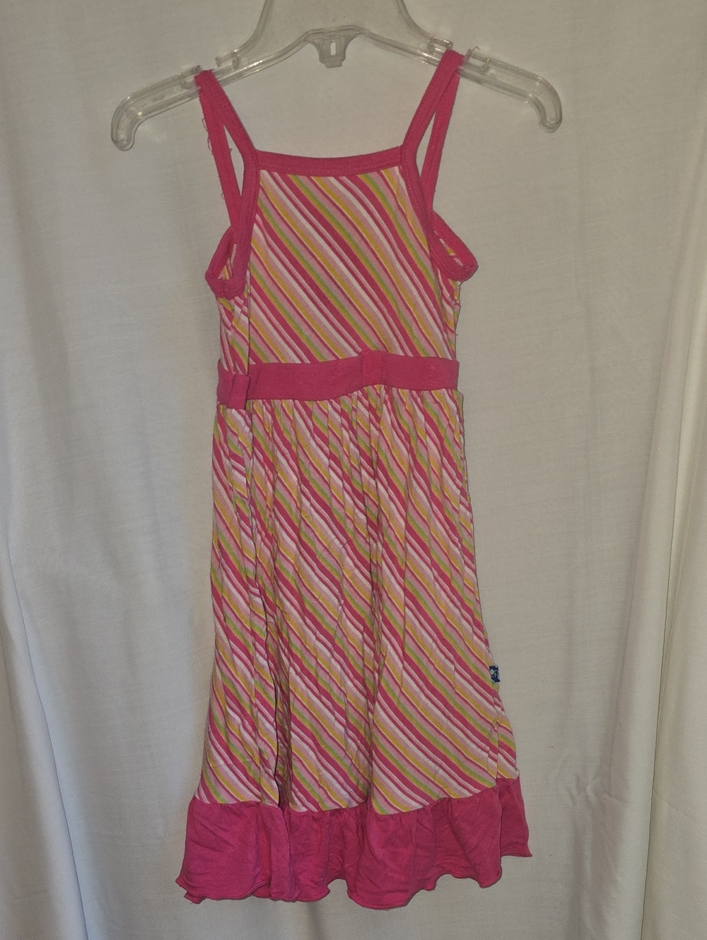 Kickee Pants Pink & Yellow Striped Sundress